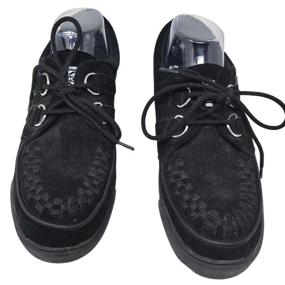 TUK/ T.U.K Suede Leather Creeper Black Goth Punk Grunge Sneakers M 7 - W 9 - Picture 1 of 8